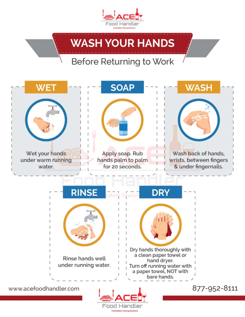Safe food handling during proper handwashing