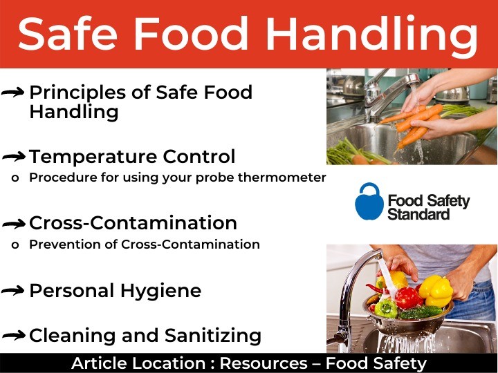 Safe food handling during proper cleaning of meat thermometers