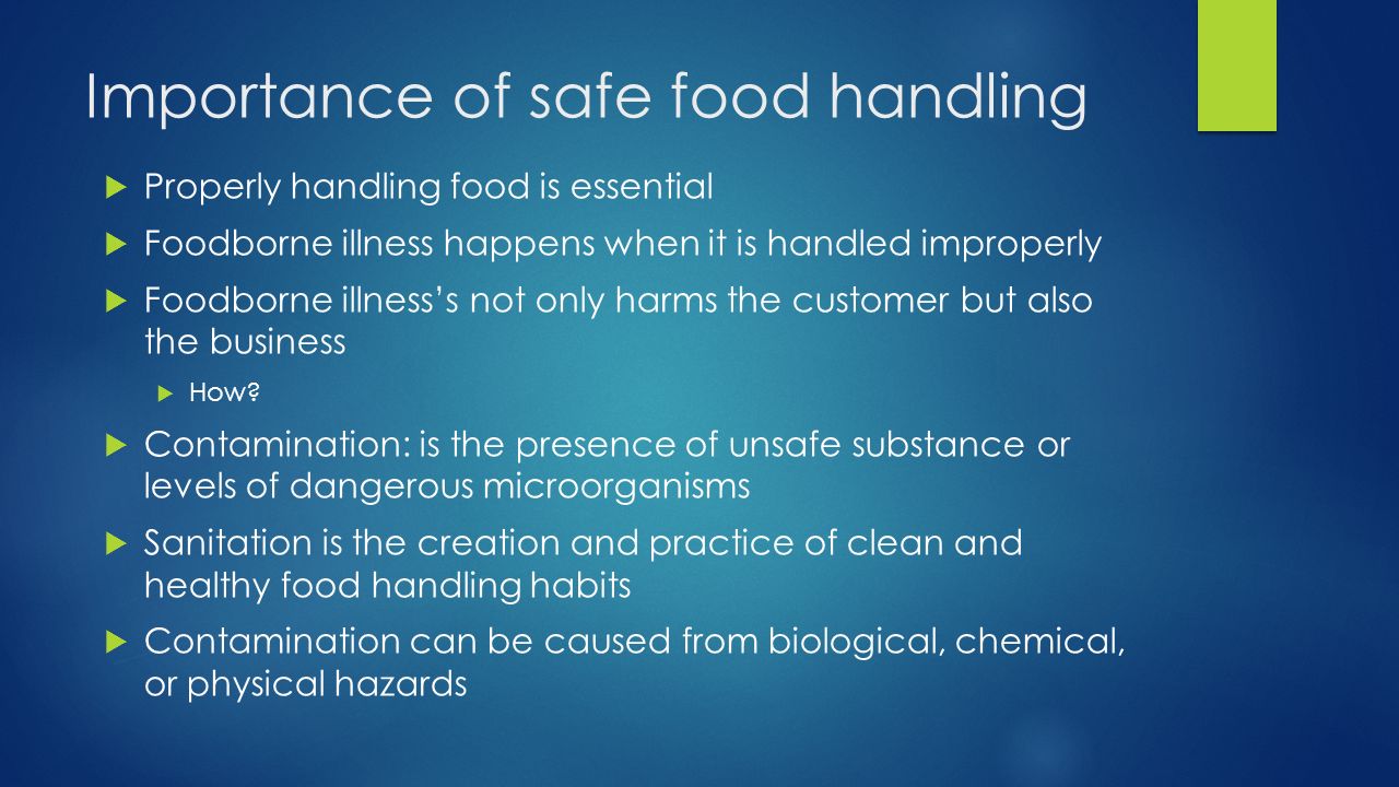 Importance of safe food preparation